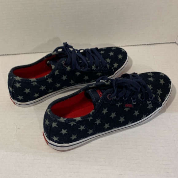Vans Authentic Low Stars Blue Grey Sneakers Woman’s 9 - Picture 10 of 13